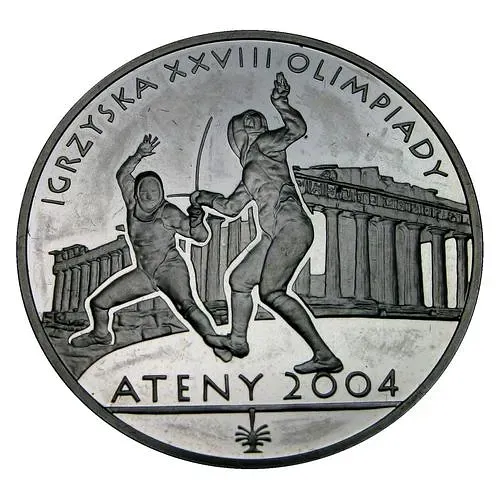 10 злотых 2004, фехтование [Польша] Proof