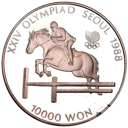 10000 вон 1988, XXIV летние Олимпийские Игры, Сеул 1988 - Конные соревнования [Корея]
