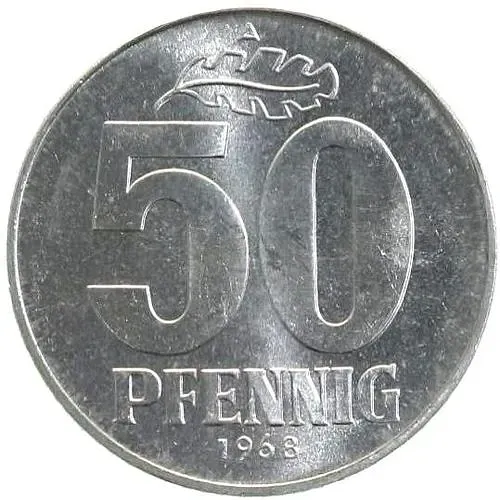 50 пфеннигов 1968, A [Германия / ГДР]