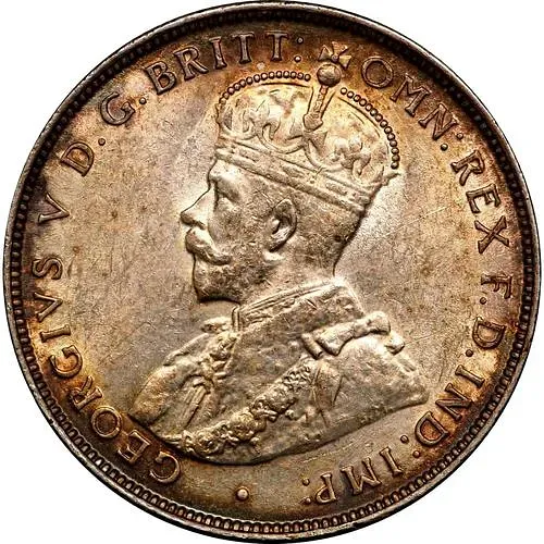 2 шиллинга 1919, H, знак монетного двора: "H" - Хитон, Бирмингем [Британская Западная Африка]