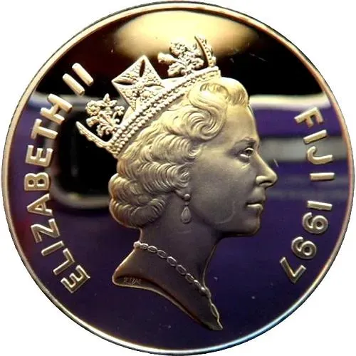 10 долларов 1997, 50 лет свадьбе Королевы Елизаветы II и Принца Филиппа [Фиджи] Proof