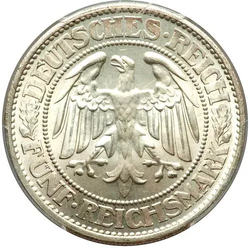 5 рейхсмарок 1931, F, знак монетного двора "F" — Штутгарт [Германия]