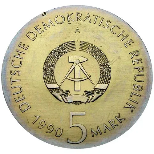 5 марок 1990, Тухольский [Германия / ГДР]