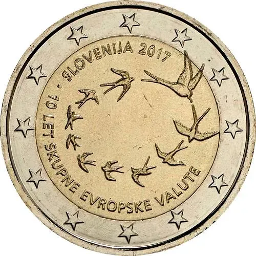 2 евро 2017, 10 лет введению евро в Словении [Словения]