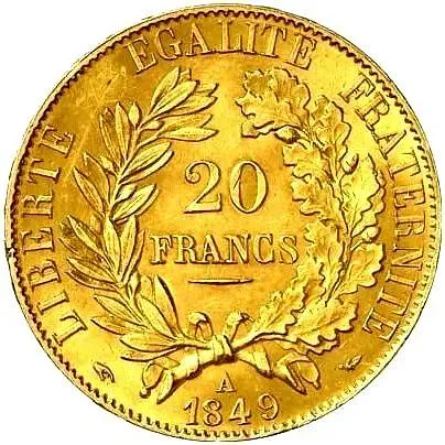 20 франков 1849, новый тип [Франция]