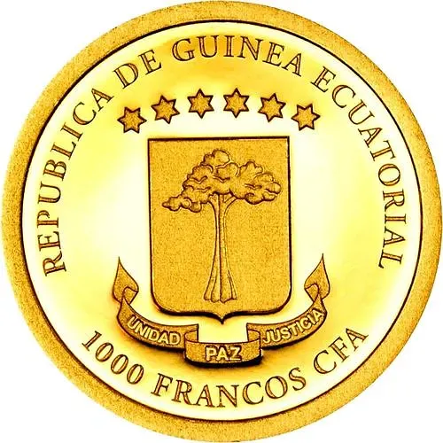 1000 франков 2014, Фернан ду По, Золото [Экваториальная Гвинея]