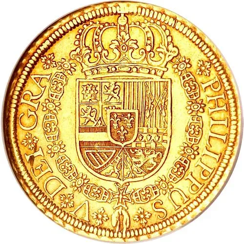 8 эскудо 1721-1723, Отметка монетного двора "Акведук" - Сеговия [Испания]