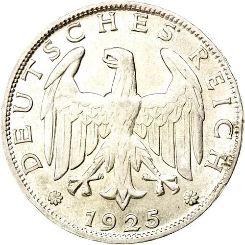 2 рейхсмарки 1925, D, знак монетного двора "D" — Мюнхен [Германия]