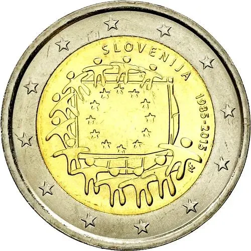 2 евро 2015, 30 лет флагу, [Словения]