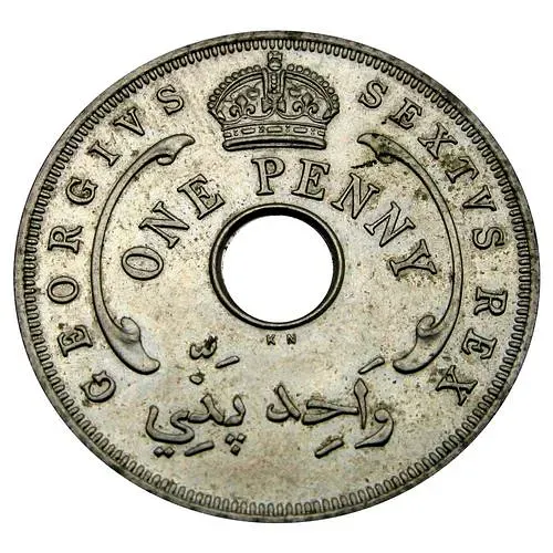 1 пенни 1951, KN, знак монетного двора: "KN" - Кингз Нортон Металл, Бирмингем [Британская Западная Африка]