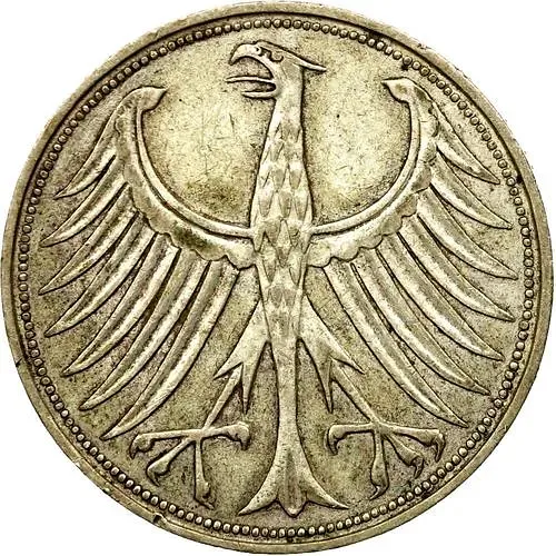 5 марок 1958, D, знак монетного двора: "D" - Мюнхен [Германия / ФРГ]