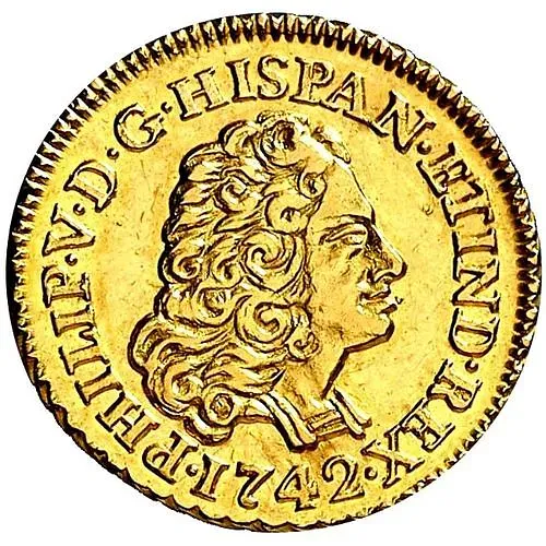 1 эскудо 1729-1742, Отметка монетного двора "M" - Мадрид [Испания]