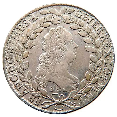 20 крейцеров 1765, Франц I - Посмертная монета - метка на аверсе [Австрия]