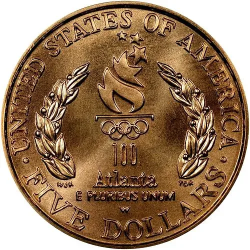 5 долларов 1996, W, олимпийский огонь [США]