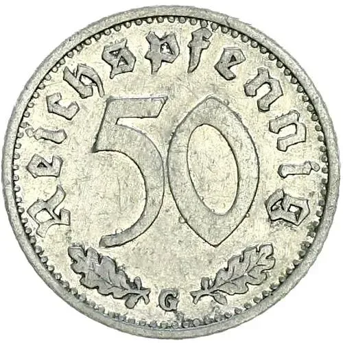 50 рейхспфеннигов 1939, Алюминий [Германия / Третий рейх]