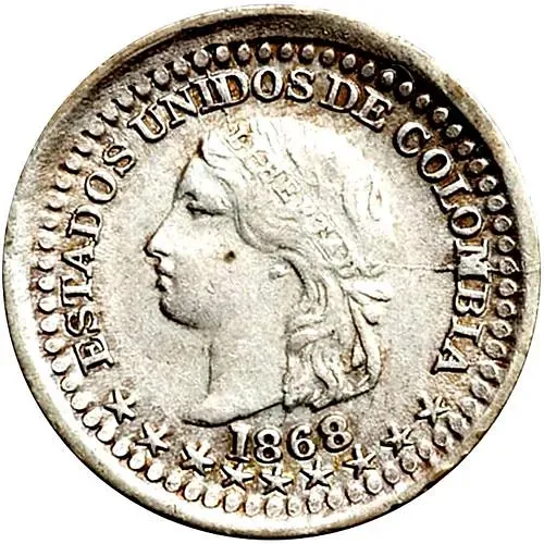 ½ десимо 1868-1878, LEI 0.666 [Колумбия]