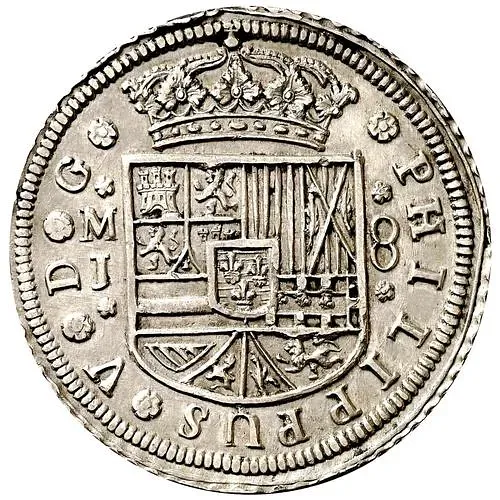 8 реалов 1711-1713, Отметка "M", "PHILIPPUS", узкая корона [Испания]