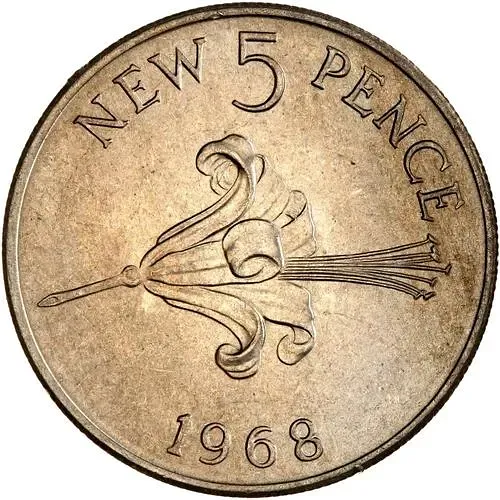 5 новых пенсов 1968 [Гернси]