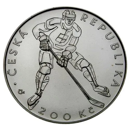 200 крон 2008, хоккей, рубчатый гурт [Чехия]