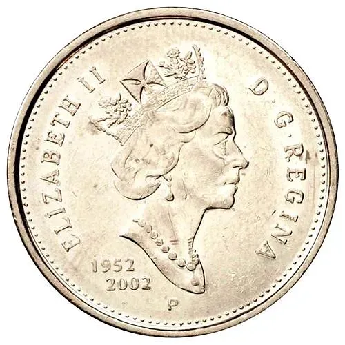 25 центов 2002, 50 лет правлению Королевы Елизаветы II [Канада]