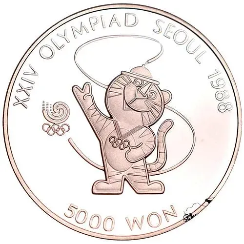 5000 вон 1986, XXIV летние Олимпийские Игры, Сеул 1988 - Талисман [Корея]