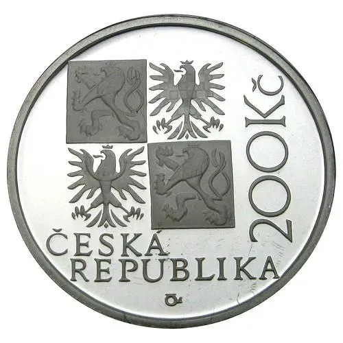 200 крон 2001, 250 лет со дня смерти Килиана Игнаца Динценхофера [Чехия] Proof
