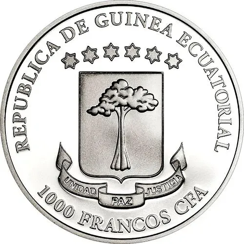 1000 франков 2014, Фернан ду По, Серебро [Экваториальная Гвинея]
