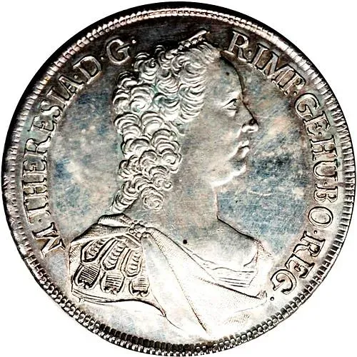 1 талер 1758-1765, Мария Терезия - Святая Анна и герб Австрии на реверсе [Австрия]