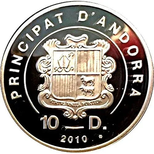 10 динеров 2010, Святые Помощники - Георгий Победоносец [Андорра]