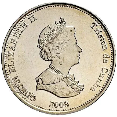 1 крона 2008, кашалоты [Тристан-да-Кунья / Острова Святой Елены, Вознесения и Тристан-да-Кунья]