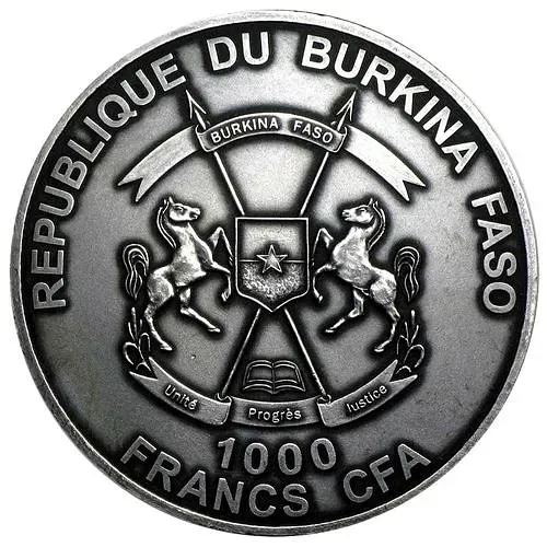 1000 франков 2013, Детёныш смилодона [Буркина-Фасо]