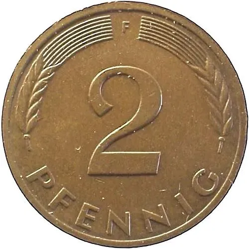 2 пфеннига 1978, F, знак монетного двора: "F" - Штутгарт [Германия / ФРГ]