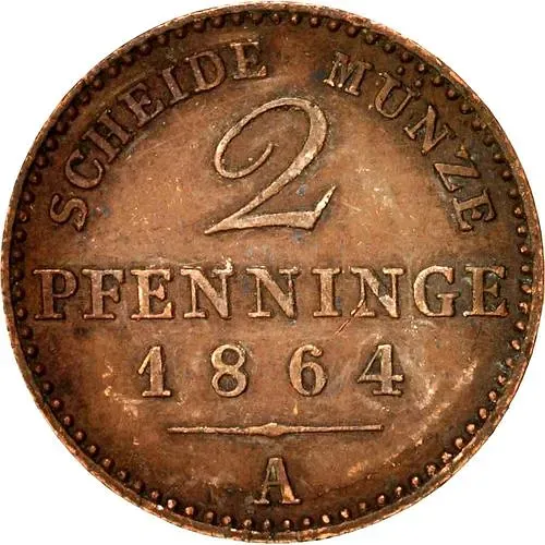 2 пфеннига 1864, A [Германия / Пруссия / Германские государства]