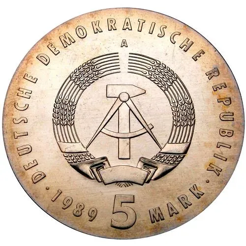 5 марок 1989, Осецкий [Германия / ГДР]