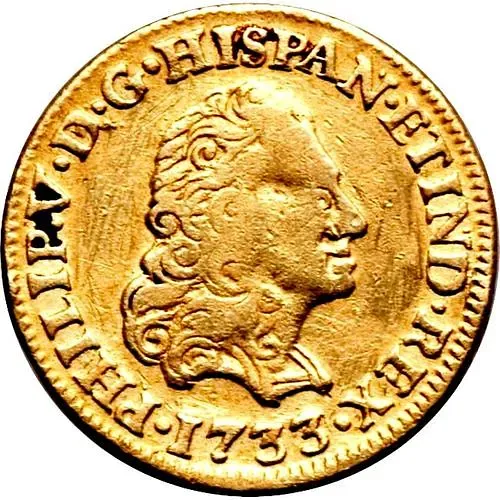 1 эскудо 1729-1739, Отметка монетного двора "S" - Севилья [Испания]