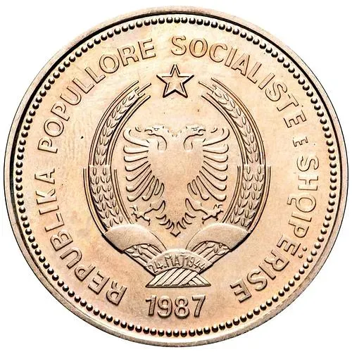 5 леков 1987, 60 лет порту в Дурресе [Албания]