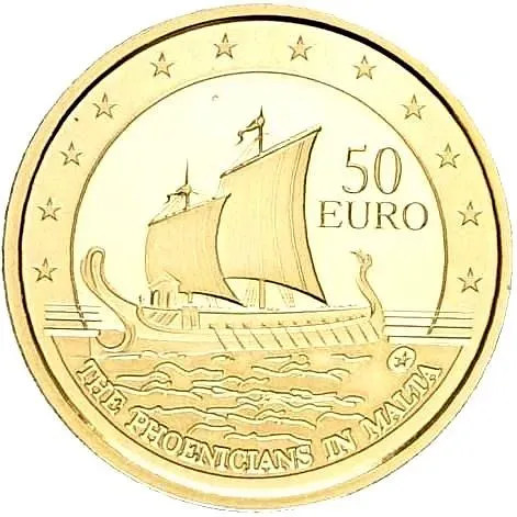 50 евро 2011, финикийцы на Мальте [Мальта] Proof