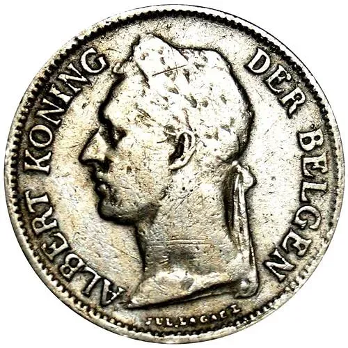 50 сантимов 1926, BELGEN [Демократическая Республика Конго / Бельгийское Конго]