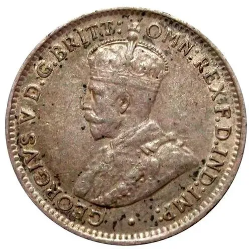 3 Pence 1913, H, Mint Mark: "H" - Heaton, Birmingham [British West Africa]