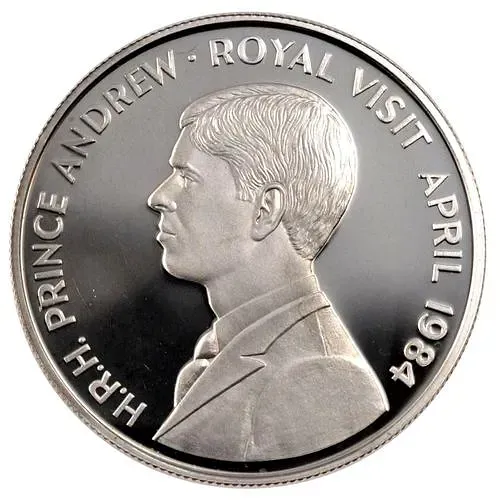 50 пенсов 1984, визит принца Эндрю [Остров Святой Елены / Острова Святой Елены, Вознесения и Тристан-да-Кунья]