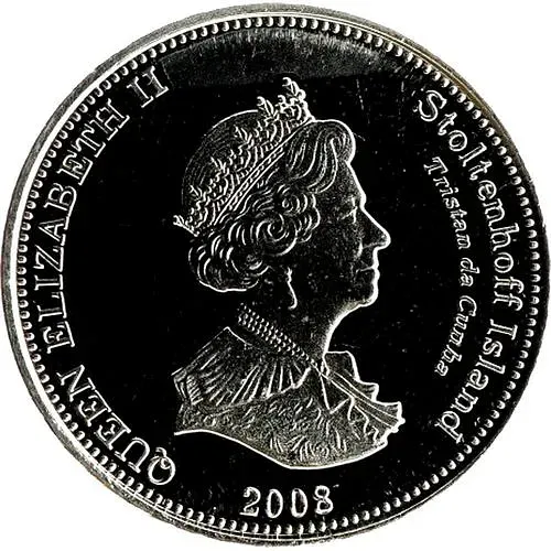 1 крона 2008, парусник [Тристан-да-Кунья / Острова Святой Елены, Вознесения и Тристан-да-Кунья]