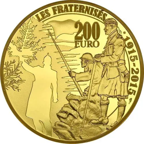 200 евро 2015, рождественское перемирие [Франция] Proof