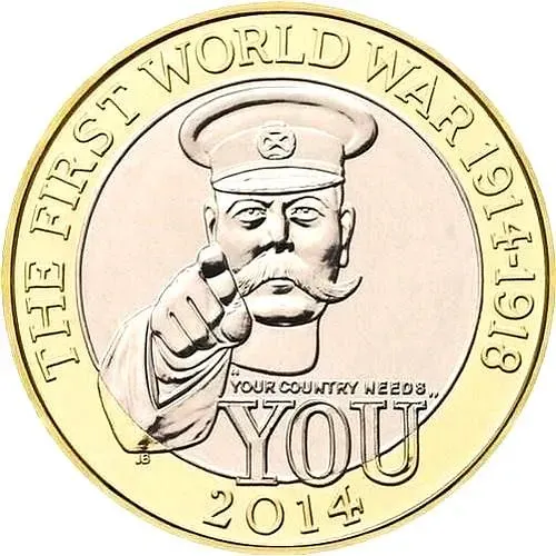 2 фунта 2014, Первая Мировая Война [Великобритания]