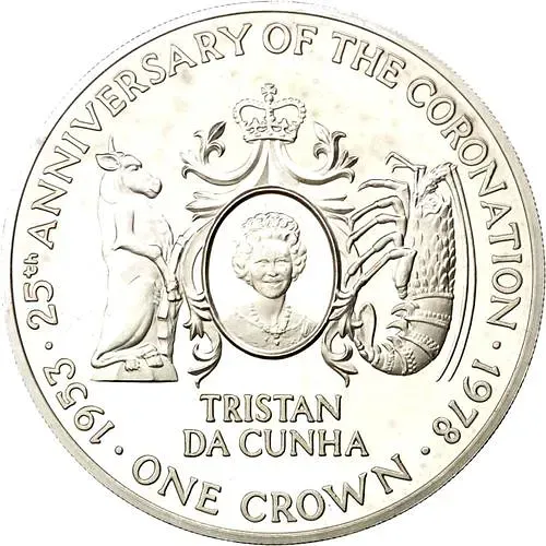 1 крона 1978, Елизавета II [Тристан-да-Кунья / Острова Святой Елены, Вознесения и Тристан-да-Кунья]