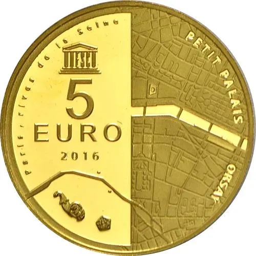 5 евро 2016, берега Сены [Франция] Proof