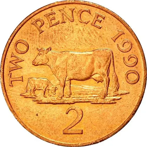 2 пенса 1990 [Гернси]