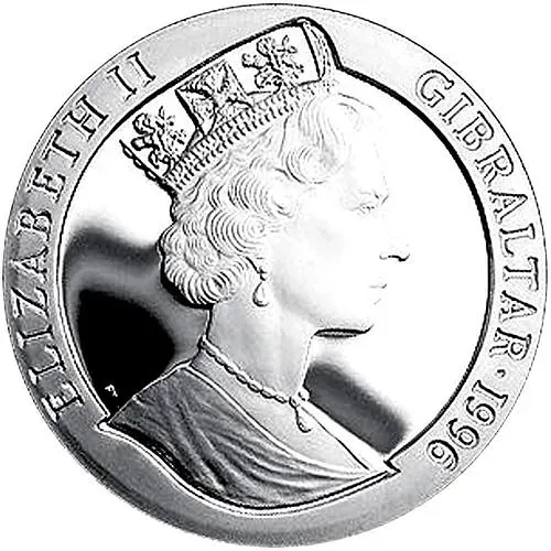 1 крона 1996, Чемпионат Европы по футболу 1996, Серебро [Гибралтар]