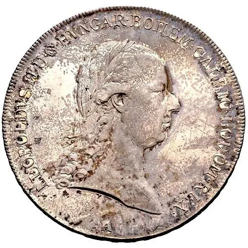 1 талер 1790, Леопольд II - герб держат гриффоны на реверсе [Австрия]