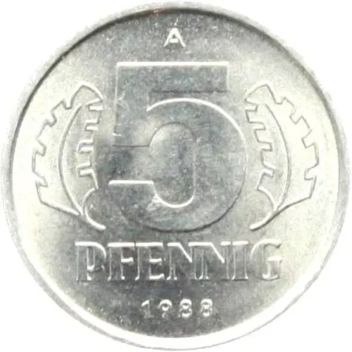 5 пфеннигов 1988, А [Германия / ГДР]