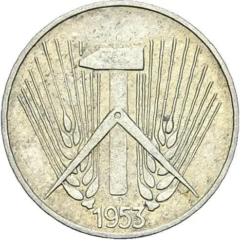 1 пфенниг 1953, E, ГДР, знак монетного двора: "E" - Мульденхюттен [Германия / ГДР]